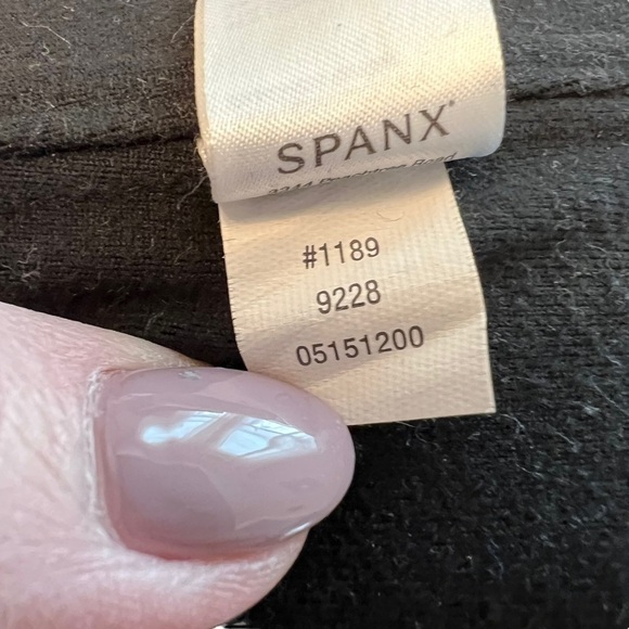 SPANX - Ankle Length Ponte Hem Slit Leggings   Tights Pants Black Sz L - Picture 7 of 8
